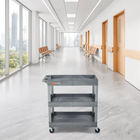 Luxor TUFFY XL Three-Tier Multi-Purpose Utility Cart - 32" W x 18" D - Grey-9