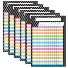 Ashley Productions Smart Poly Chart with Grommets - 13" x 19" - B&W Polka Dots Incentive - 6 Pack-Durable, all poly material, no paper, heavyweight