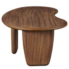 Modway Vetra Kidney-Shaped Free Coffee Table - Walnut-Non-Marking Floor Glides