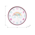Monarch Specialties 9103 18" Round Juvenile Wall Clock - Multi-Coloured Face/Pink Frame-Enjoy a peaceful environment with our silent non-ticking mechanism, providing a tranquil atmosphere for study, play, or rest