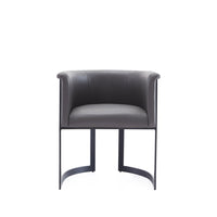 Manhattan Comfort Corso 26.38" Modern Faux Leather Upholstered Dining Chair - Grey-Modern Dining Chair for Dining Room and Living Room Use
