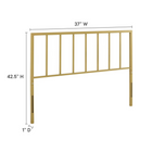 Modway Tatum Metal Twin Headboard - Gold-Powder Coated Iron Construction