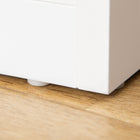 PawHut 2-in-1 End Table Pet Cage Kennel with Two Doors - White-Colour: White 