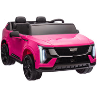 Qaba 2-Seater 12V 10A Ride on RC Car Cadillac Escalade Licensed - Pink-Two-seater Cadillac Escalade IQ 2025 licensed kids car offers spacious fun 