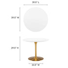 Modway Pursuit 40" Dining Table - White Gold-MDF Tabletop