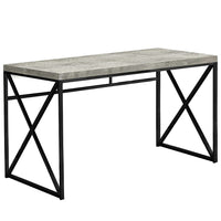 Monarch Specialties I 7451 Computer Desk 48"L, Grey Reclaimed Wood-Look and Black Metal-Chic grey reclaimed wood-look top