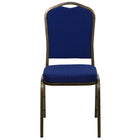 Flash Furniture HERCULES Series Crown Back Stacking Banquet Chair in Patterned Fabric - Gold Vein Frame - Navy Blue-Multipurpose Banquet Chair