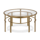 Hudson&Canal Gaia Round Nested Coffee Table - Brass-Tables feature a 50 lb weight capacity