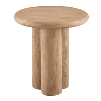 Modway Tori 20" Indoor/Outdoor Round Side Table - Oak-Solid Concrete Construction