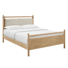 Modway Leni King Size Wood Platform Bed Frame - Light Oak Heathered Ivory-King Size Platform Bed