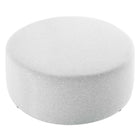 Modway Callum Large 38" Round Woven Heathered Fabric Upholstered Ottoman - Heathered Weave/Light Grey-Arrives Fully Assembled