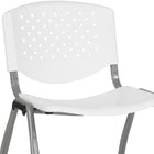 Flash Furniture HERCULES Series Plastic Stack Chair with Titanium Frame - White-Ergonomically Contoured Design