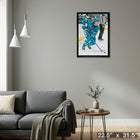 Macklin Celebrini San Jose Sharks - Framed Canvas - 22" x 31"-Ready to hang - arrives fully assembled