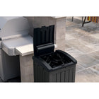 Suncast Trash Hideaway - Peppercorn-Durable resin construction with easy clean pull out liquid catch tray.