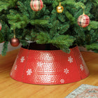 HOMCOM 26" Christmas Tree Collar Ring Skirt - Red-Keep away your kids, dogs, cats, or other animals who consider your Christmas tree base as a toy 