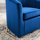 Modway Prospect Performance Velvet Swivel Armchair - Navy-Rotating Swivel Base