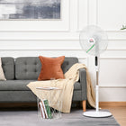 HOMCOM 54" H Pedestal Fan with Remote Control for Bedroom - White-Features 3 modes (Normal, Natural, Sleep), and 3 speeds (High, Medium, Low) 