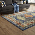 Modway Atzi Distressed Southwestern Diamond Floral Area Rug - 5 ft W x 8 ft L - Multicolored-Gripping Rubber Underside 