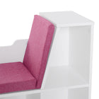 HOMCOM 6-Cubby Bookcase with Seat Cushion - Pink-Assembly required
