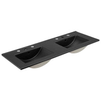 Modway Cayman 48" Double Basin Bathroom Sink - Black-Modern 48" Double Basin Bathroom Sink