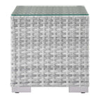 Modway Convene Outdoor Patio Side Table - Light Grey-Machine Washable Cushion Covers