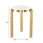 Zuo Noan Side Table - White/Gold-3 year limited warranty