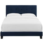 Modway Amira Performance Velvet Full Bed - Midnight Blue-Box Spring Required (Not Included)