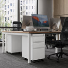 Ceha MDG Series Box-Box-File Mobile Pedestal - Traffic White -Sleek Design: Integrated drawer handles for a clean, modern look.