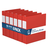 Davis Group Premium Economy Binder - D Ring - 2" - Red - 6 Pack-3 Ring Binder
