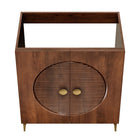 Modway Vernon 30" Fluted Wood Vanity Cabinet Without Sink - Walnut-8