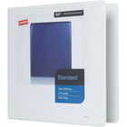 Staples Standard View Binder with D-Rings - 2" - White-Slant rings have a high page capacity compared to same size round rings