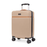 Bugatti Cannes Collection 21.5" Hardside Carry-on Luggage - Taupe-Made of lightweight and resistant ABS/PC with Pu trims
