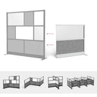 Luxor Modular Wall Extension - 53" W x 48" H - Wide Grey Frame, Frosted Acrylic, Cool Grey PET-Connects with all Luxor Room Divider Walls