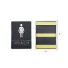 Futech Grey Washroom Sign Woman with Braille-Durable Plastic Structure