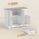 HOMCOM 40" Modern Sideboard Cabinet with Drawers & Storage Doors - White-Suitable as a sideboard, kitchen cabinet, coffee bar, or console table