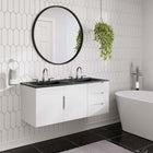 Modway Vitality 48" Double Sink Bathroom Vanity - White/Black-MDF and Particleboard Construction