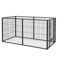 PawHut 6-Panel Heavy Duty Dog Playpen for S/M Dogs - 59" x 32" -Adjustable length in 12 levels can be adjusted according to different stages and breeds of dogs