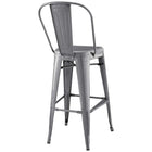 Modway Promenade Bar Side Stool - Gunmetal-Stool Weight Capacity: 331 lb