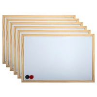 Office Works Magnetic Dry-Erase Whiteboard - 23.5" x 35.5" - Beige - 6 Pack-Set: comes with two metal hangers for easy wall display and 2 round magnets (1 x red and 1 x black)