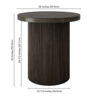 Hudson&Canal Isa 22" Wide Round Fluted Side Table - Alder Brown-Clean with a soft, dry cloth and no harsh chemicals or abrasive cleaning materials