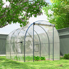 Outsunny Polytunnel Greenhouse with Roll-up Door & Mesh Window - 3 x 2 x 2 m - The roll-up door and mesh windows for easy access, allows air inside
 