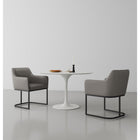 Manhattan Comfort Serena 23.03" Modern Leatherette Upholstered Dining Armchair - Grey - Set of 2-Upholstered in Beautiful Leatherette with High Density Foam Filled Padding
