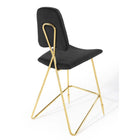 Modway Ponder Performance Velvet Bar Stool - Black-Weight Capacity: 330 lb