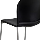 Flash Furniture HERCULES Series Black Full Back Contoured Stack Chair with Grey Powder Coated Sled Base-Grey Powder Coated Sled Base Frame