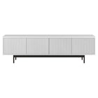 Hudson&Canal Whitman TV Stand for TV's up to 75" - White-A transitional design accommodates TVs up to 75" for your entertaining space