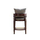 Manhattan Comfort Ritz 22" Mid-Century Modern Faux Leather Upholstered Counter Stool - Grey and Dark Walnut-Delivered to you Fully Assembled! No Assembly Required