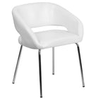 Flash Furniture Fusion Series Contemporary Leather Side Reception Chair - White-Contemporary Style