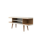 Manhattan Comfort Utopia Off White/Maple Cream TV Stand,, 53.14"W (19651)-Ample Storage Space with Media Holes for Wire Management.