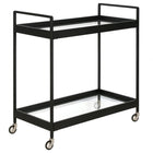 Hudson&Canal Cooper 33"W Bar Cart - Blackened Bronze-An industrial design for your kitchen, den, entertaining space, and more