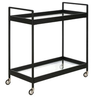Hudson&Canal Cooper 33"W Bar Cart - Blackened Bronze-An industrial design for your kitchen, den, entertaining space, and more